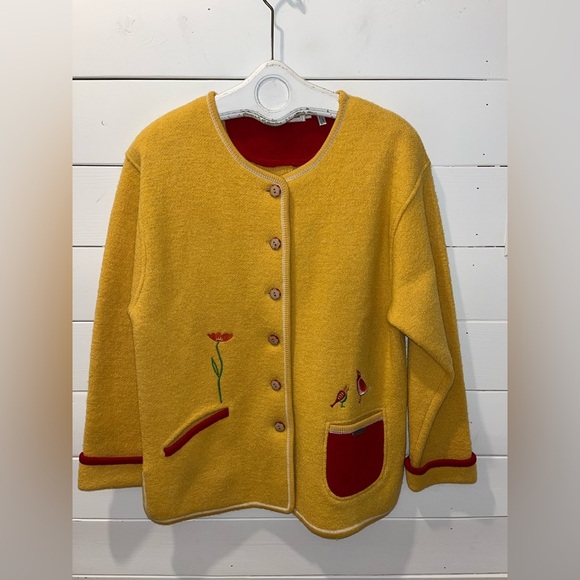 📍💛 Gaddy Collection 100% wool cardigan – Size L - Picture 1 of 11